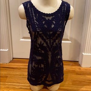 NWT Laundry by Shelli Segal lace and netting top